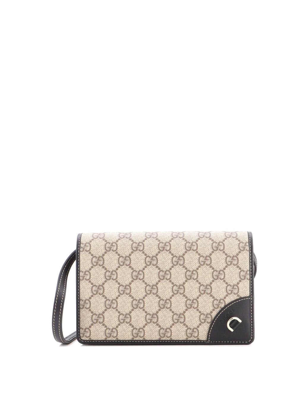 Gucci Emblem Wallet On Strap Gg Coated #366600G95B